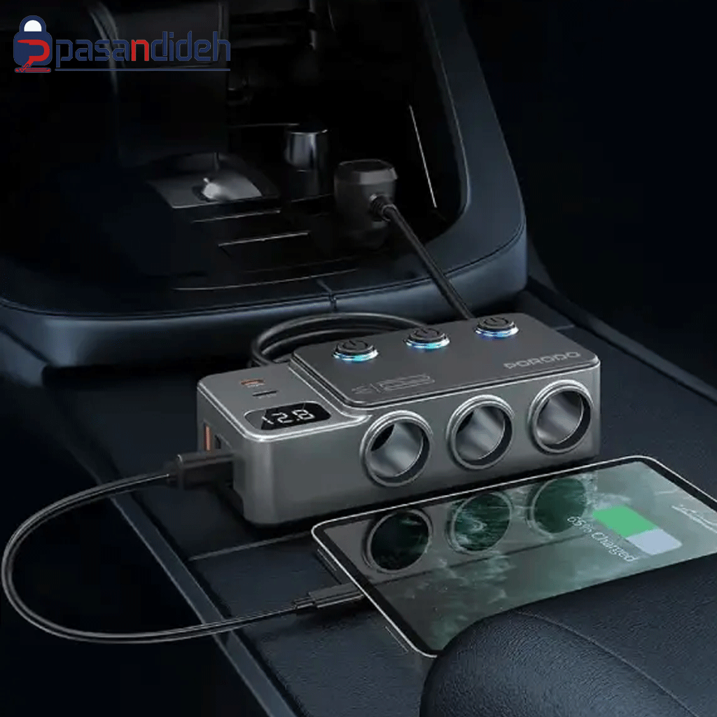 شارژر فندکی خودرو 120 وات پرودو PORODO 120w CAR CHARGER HUB