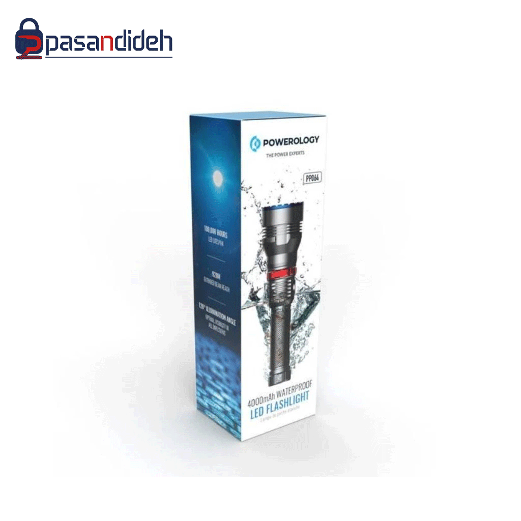 چراغ قوه پاورولوژی مدل Powerelogy LED FLASH LIGHT PPBCHA64-BK