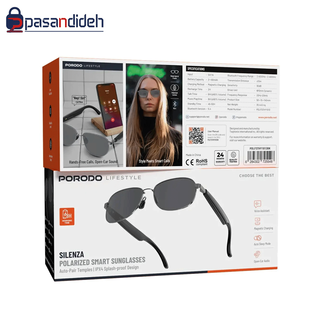 عینک هوشمند پرودو Porodo Smart Glass Silenza PDLFSTHY1013 - تصویر 2