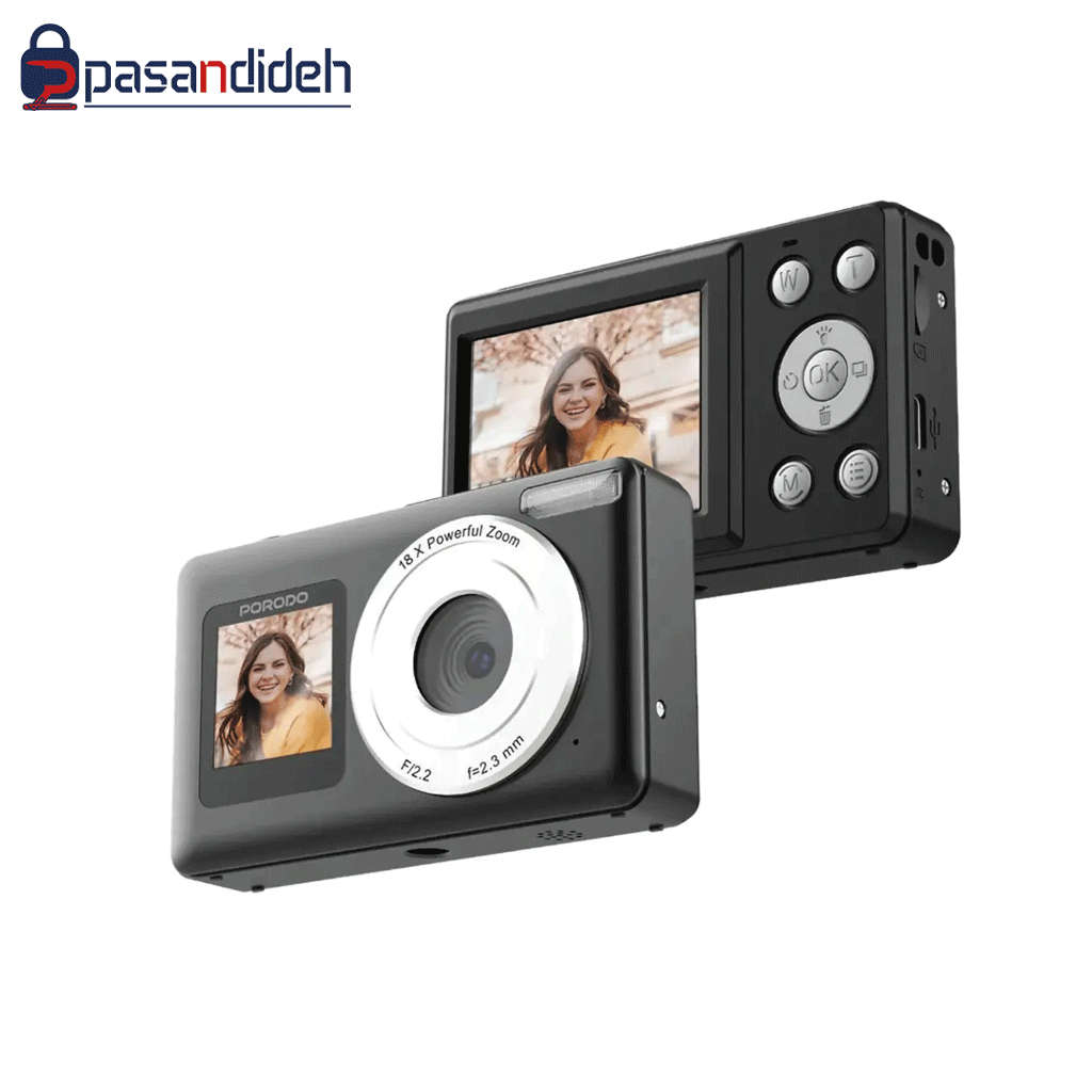 دوربین دیجیتال پرودو Porodo Dual-Screen Digital Camera PDETK07BK