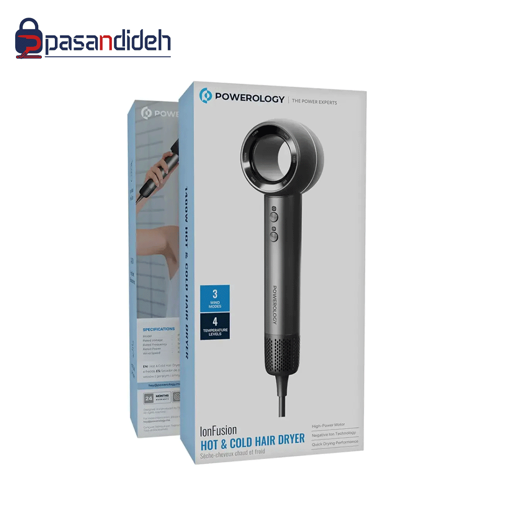 سشوار برقی پاورولوژی مدل Powerology IonFusion Hot & Cold Hair Dryer