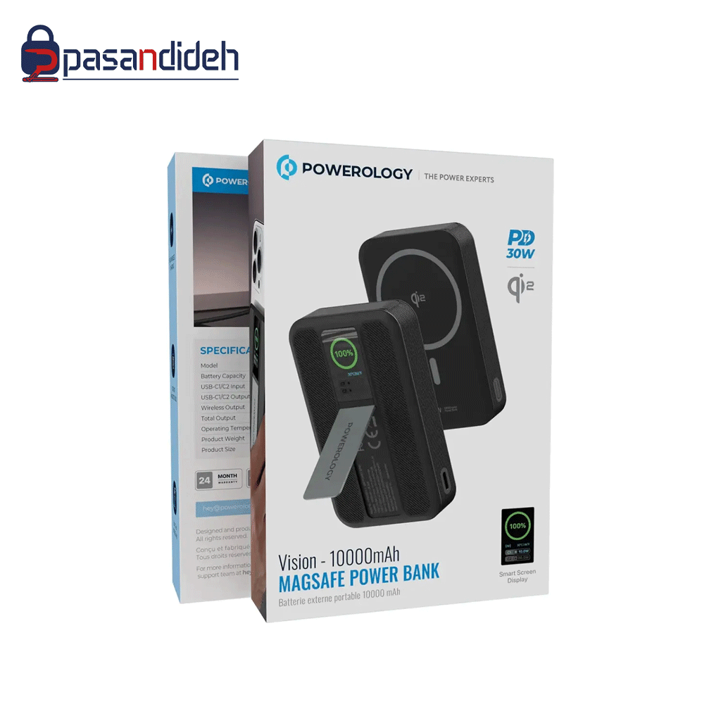 پاوربانک مگ سیف پاورولوژی مدل Powerology Vision 10000mAh MagSafe PPB20910