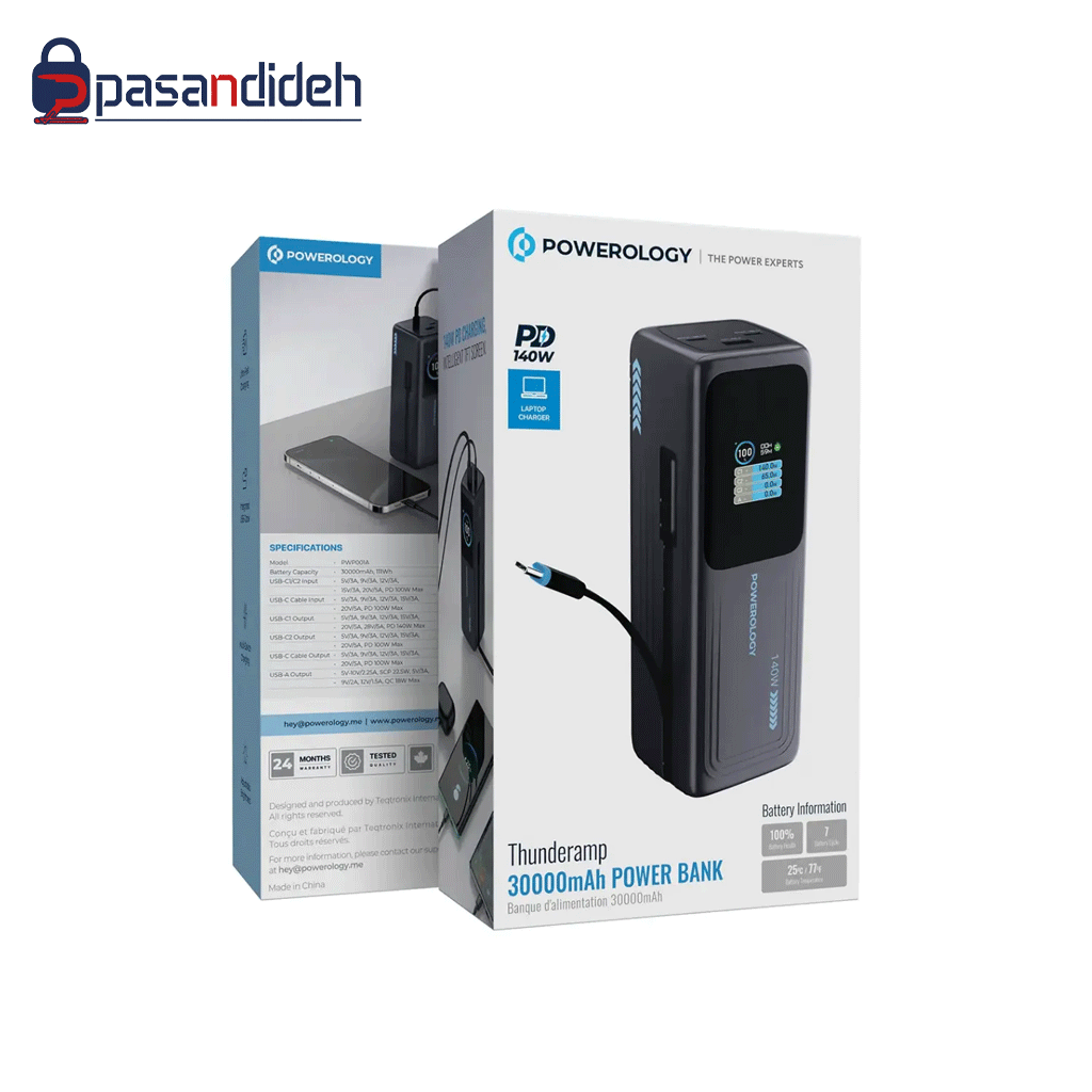 پاوربانک پاورولوژی 30000mah مدل Powerology PWP001ADGY