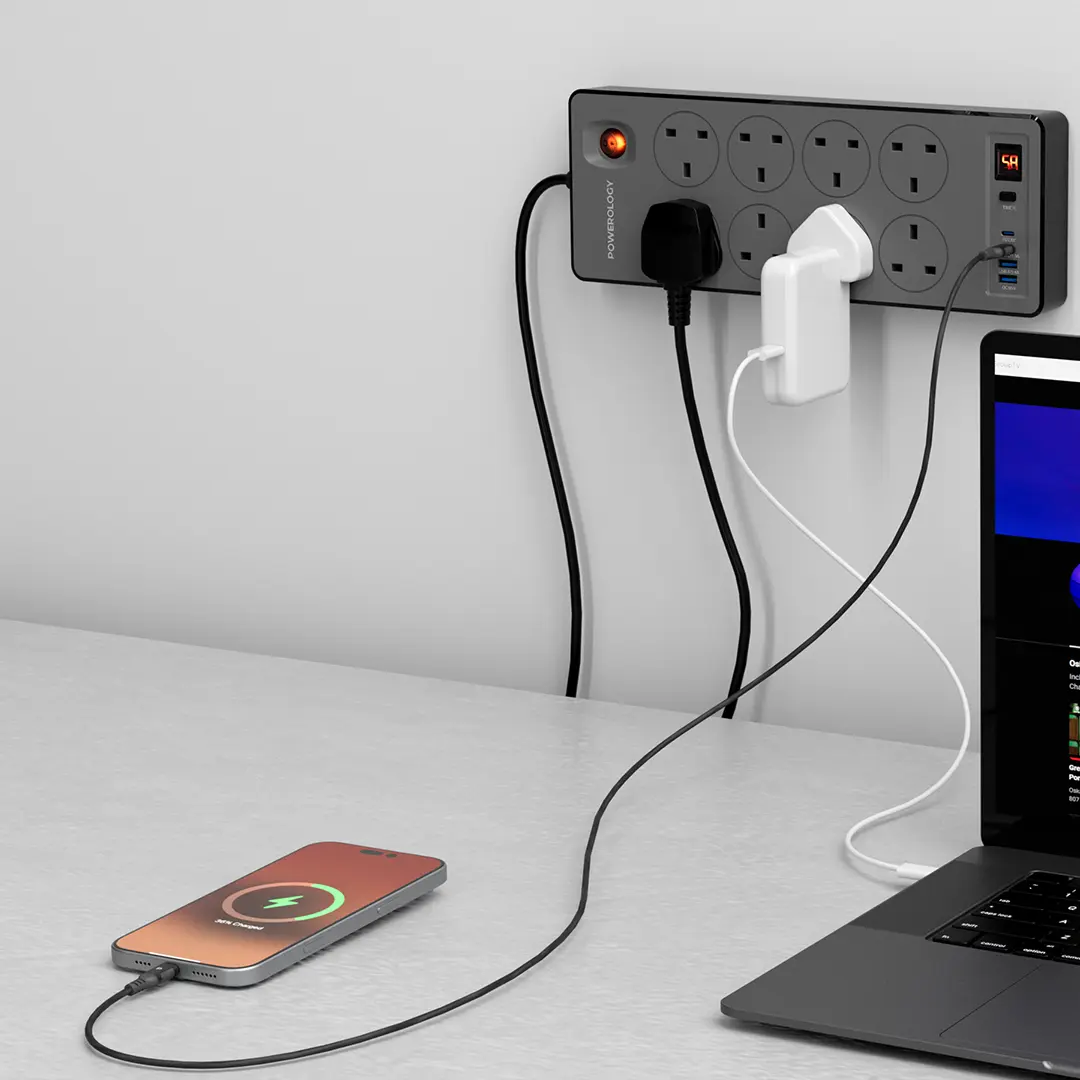 هاب برق 8پورت پاورلوژی Powerology 8AC 2990W Power Strip PD 20W