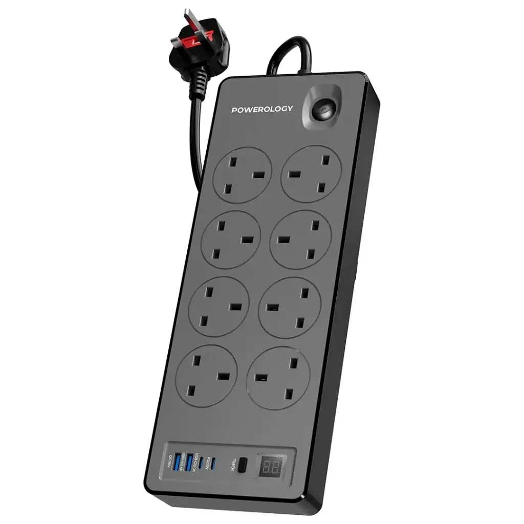هاب برق 8پورت پاورلوژی Powerology 8AC 2990W Power Strip PD 20W