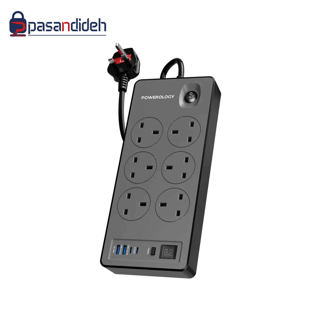 هاب برق 6 پورت U S B -PD پاورولوژی Powerology 6AC/2990w PWCUQC046BK