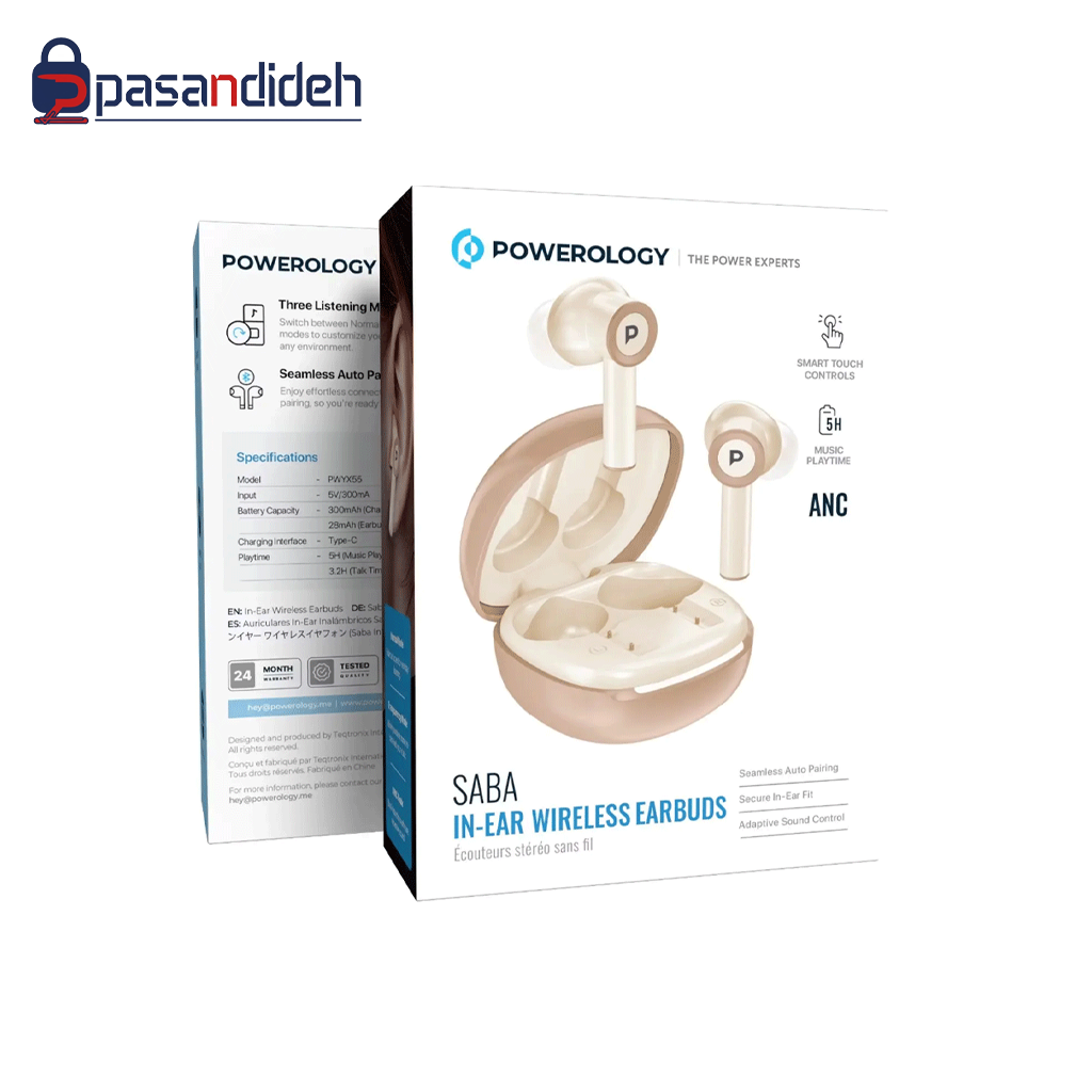 هدفون بلوتوثی پاورولوژی مدل Powerology SABA PWYX55TWH