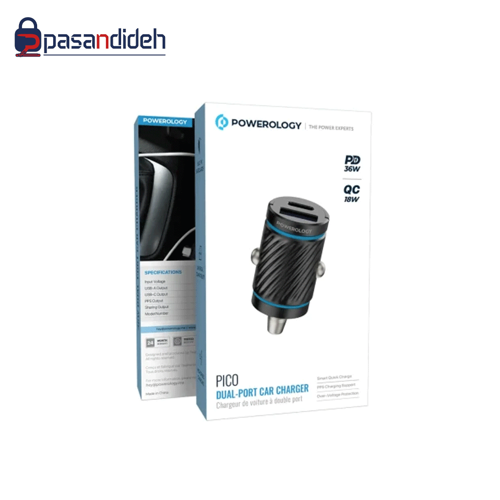 شارژر فندکی پاورولوژی مدل Powerology Pico PCCSR023BK