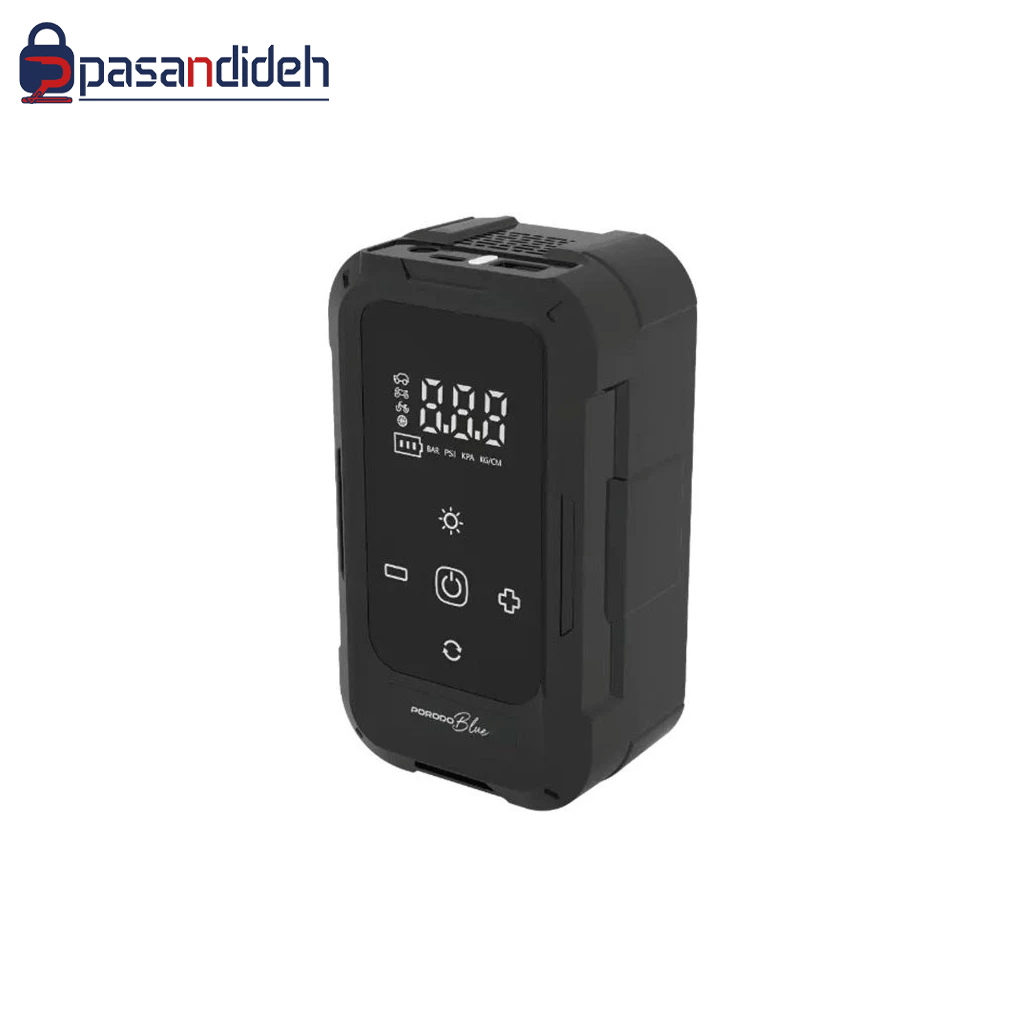 پمپ باد شارژی خودرو پرودو مدل PORODO AIRO CAR TIRE INFLATOR