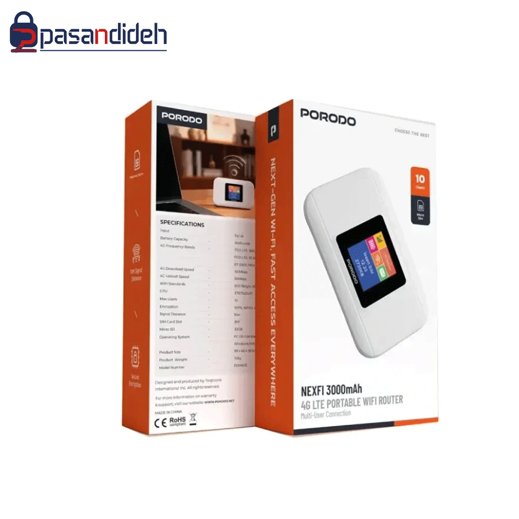 مودم همراه پرودو مدل PORODO TRAVEL ROUTER 4G