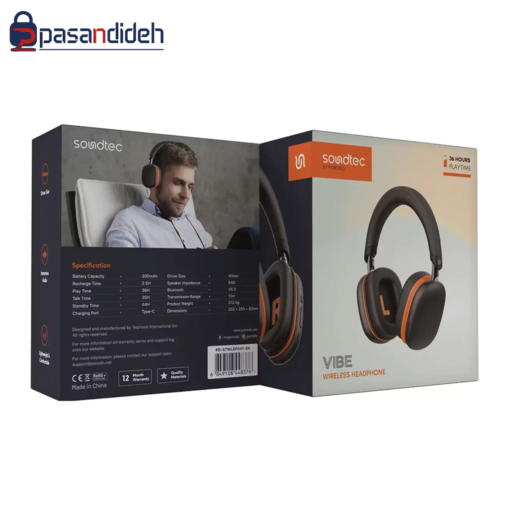 هدفون بلوتوثی پرودو مدل Porodo SOUNDTECH VIBE