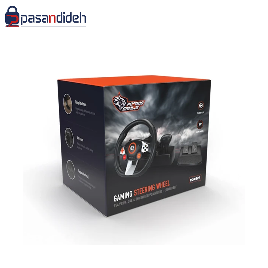 فرمان بازی 7 کاره پرودو Porodo Gaming Steering Wheel 7in1