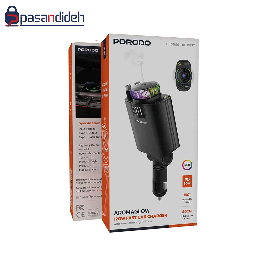 شارژر فندکی پرودو مدل Porodo PDCHD120WBK