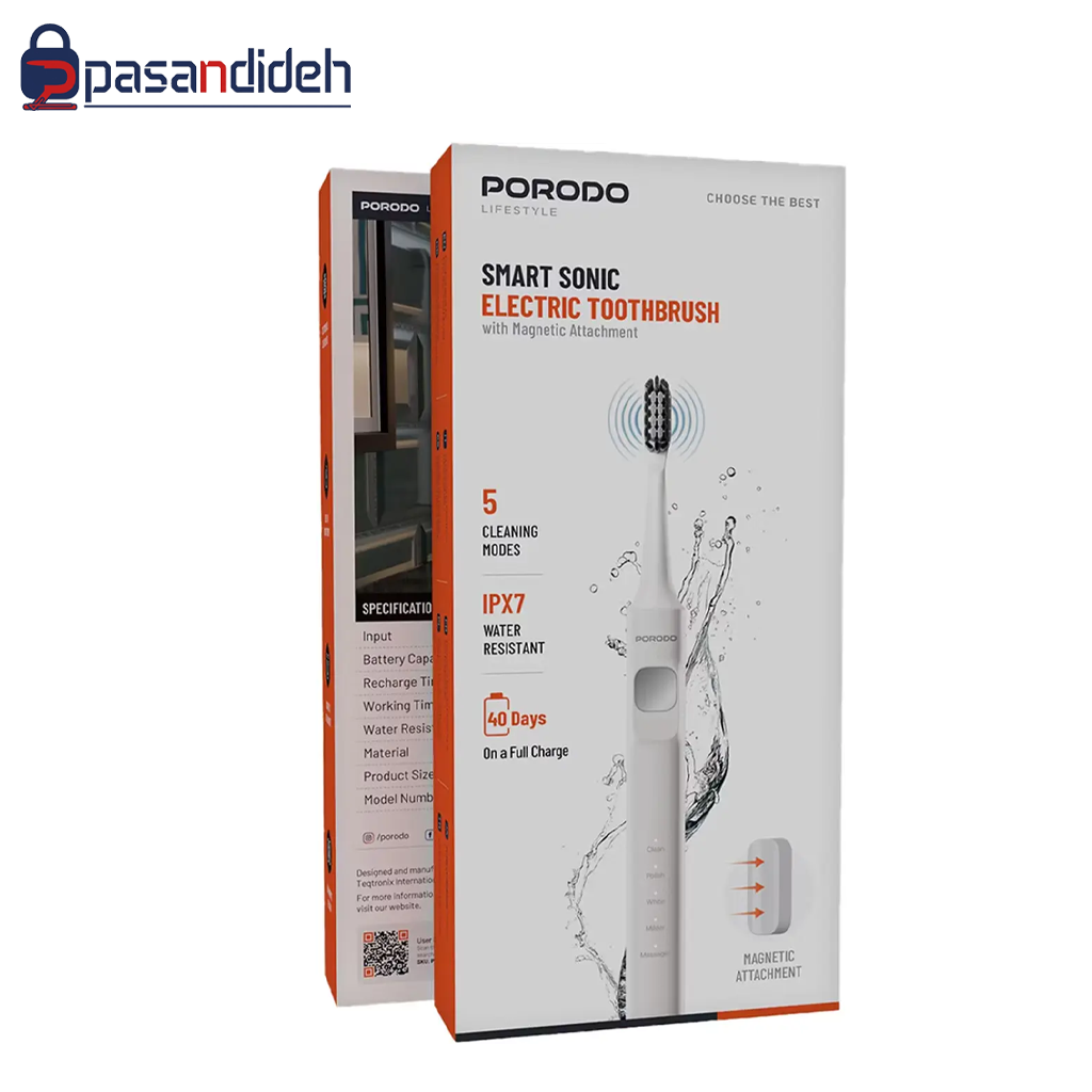 مسواک برقی پرودو مدل PORODO SMART SONIC 5 IN 1 PDLFSTETBWH