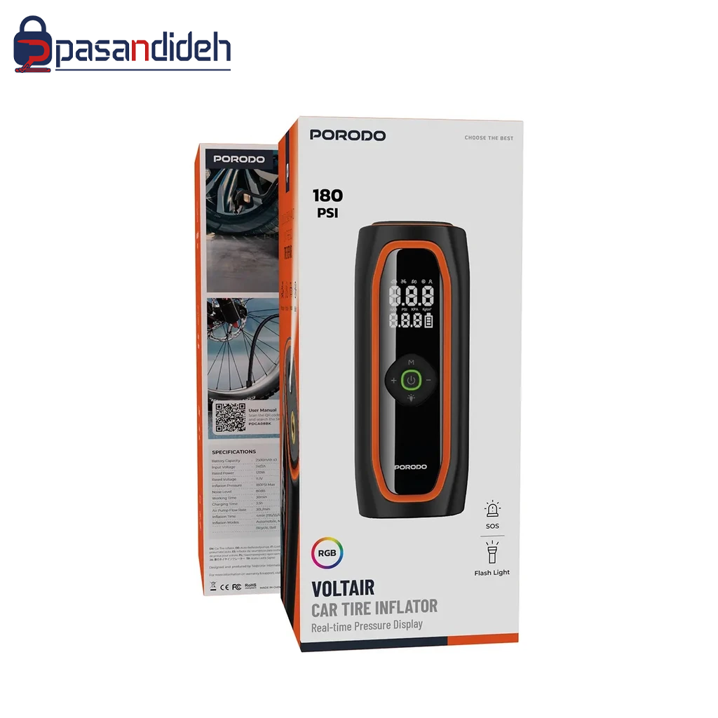 پمپ باد پرودو مدل Porodo Voltair PDGA08BK